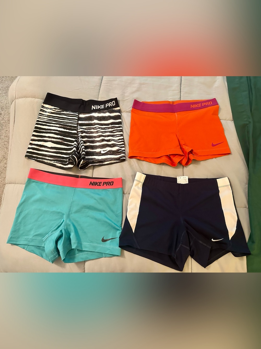 Nike Women's Assorted Pro Bike Shorts - Black Zebra, Orange, Teal, Navy
